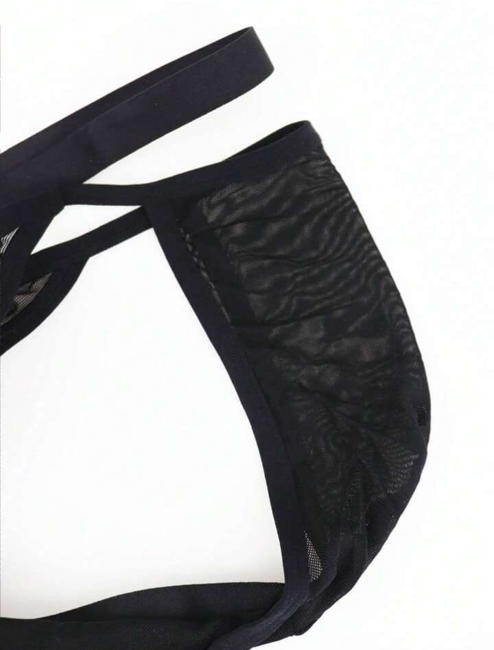 Men's Sheer Mesh Hollow Out Waist Briefs Underwear